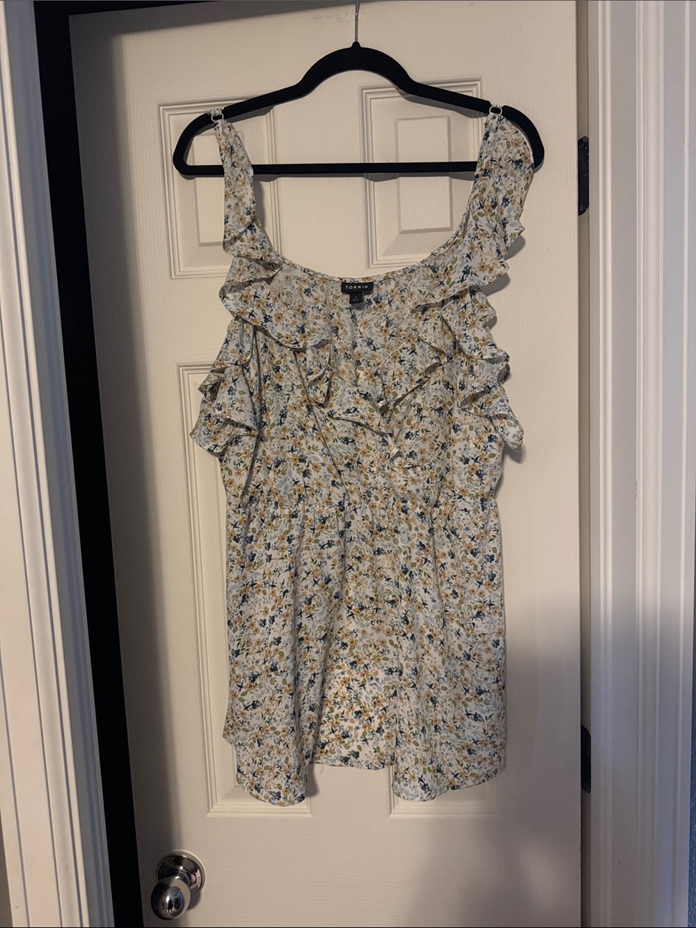 torrid Yellow & Blue Floral Ruffle Camisole - Picture 3 of 3